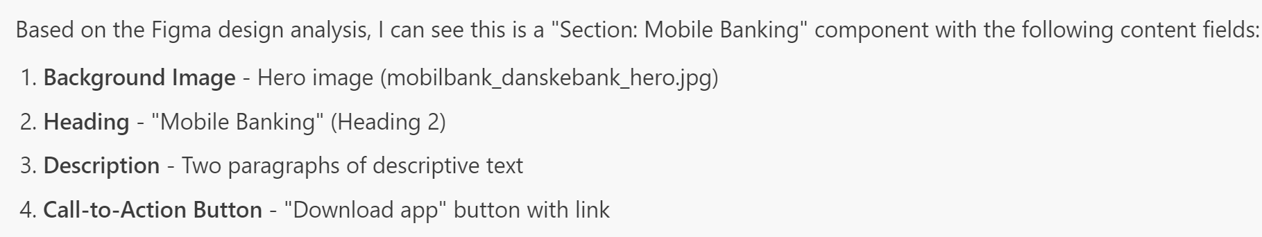 Figma context analysis showing component structure and properties
