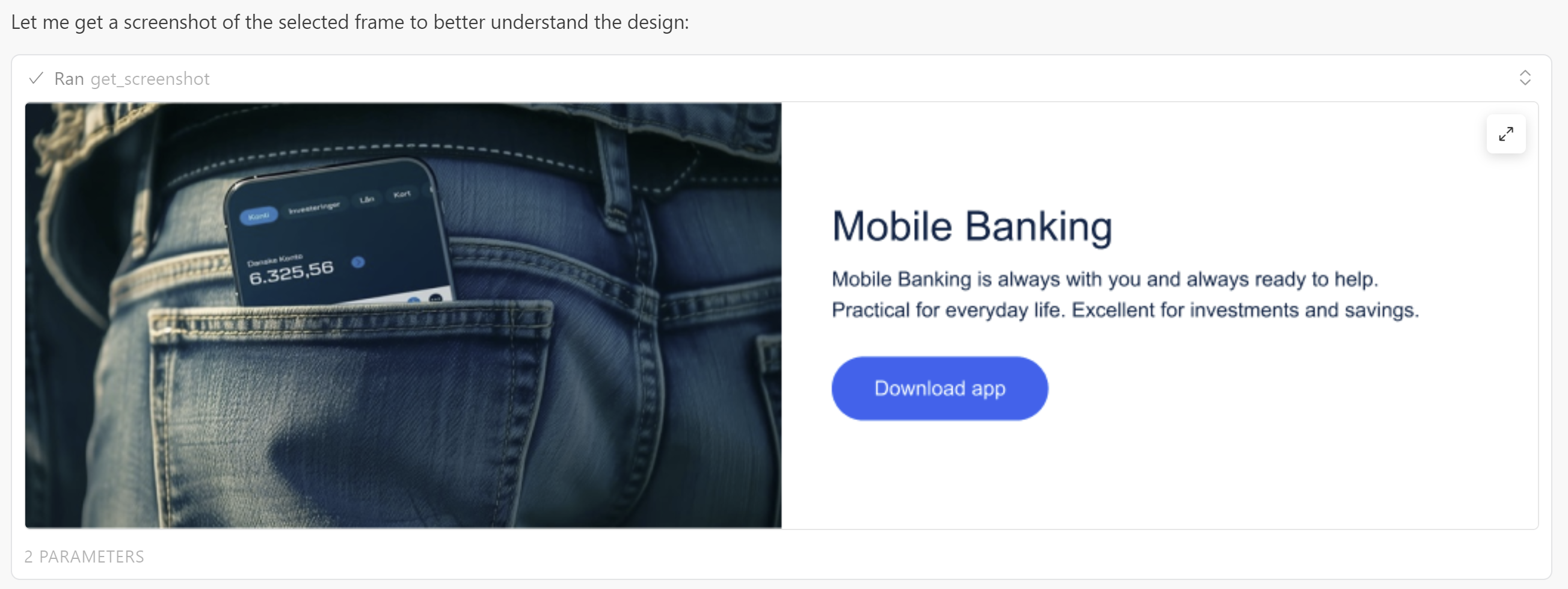 Figma screenshot of the selected component design