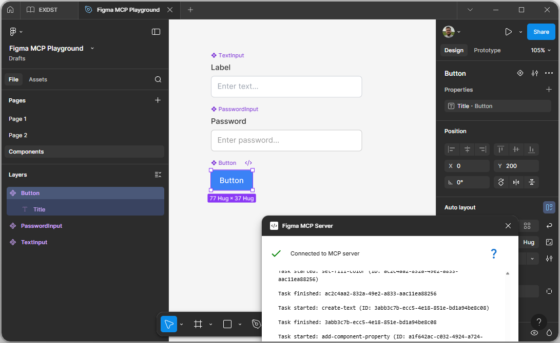 Button component: Figma